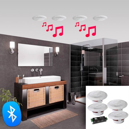 neem medicijnen influenza geluk Set van 4 waterdichte plafond speakers 160W BLUETOOTH - E-AUDIO B403BL