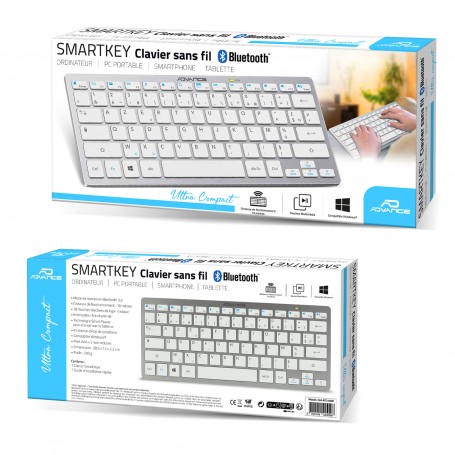 Clavier sans fil bluetooth ultra compact SMARTKEYS pour PC smartphone et  tablette