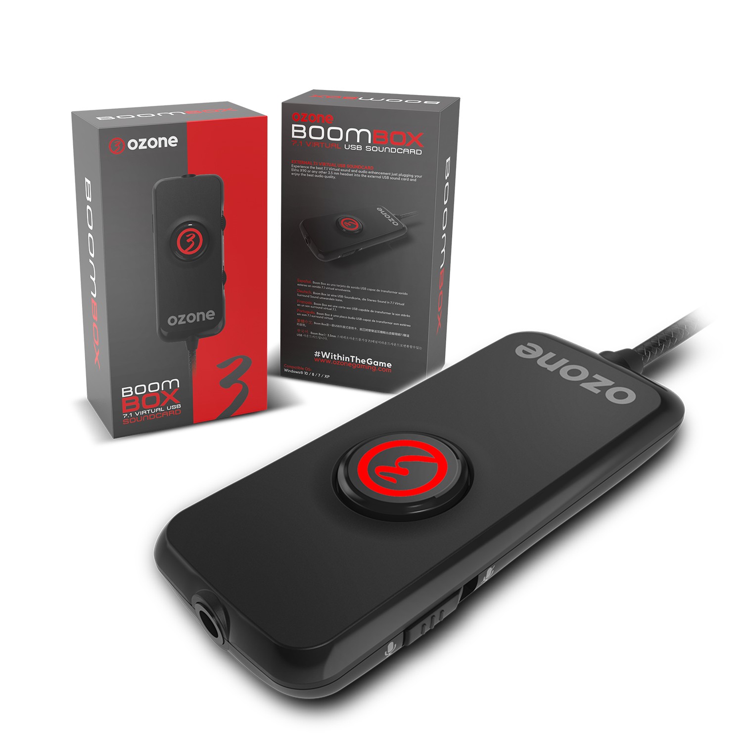Carte son externe USB 7.1 Ozone Boombox compatible PS4, Switch, tablette,  mobile et PC