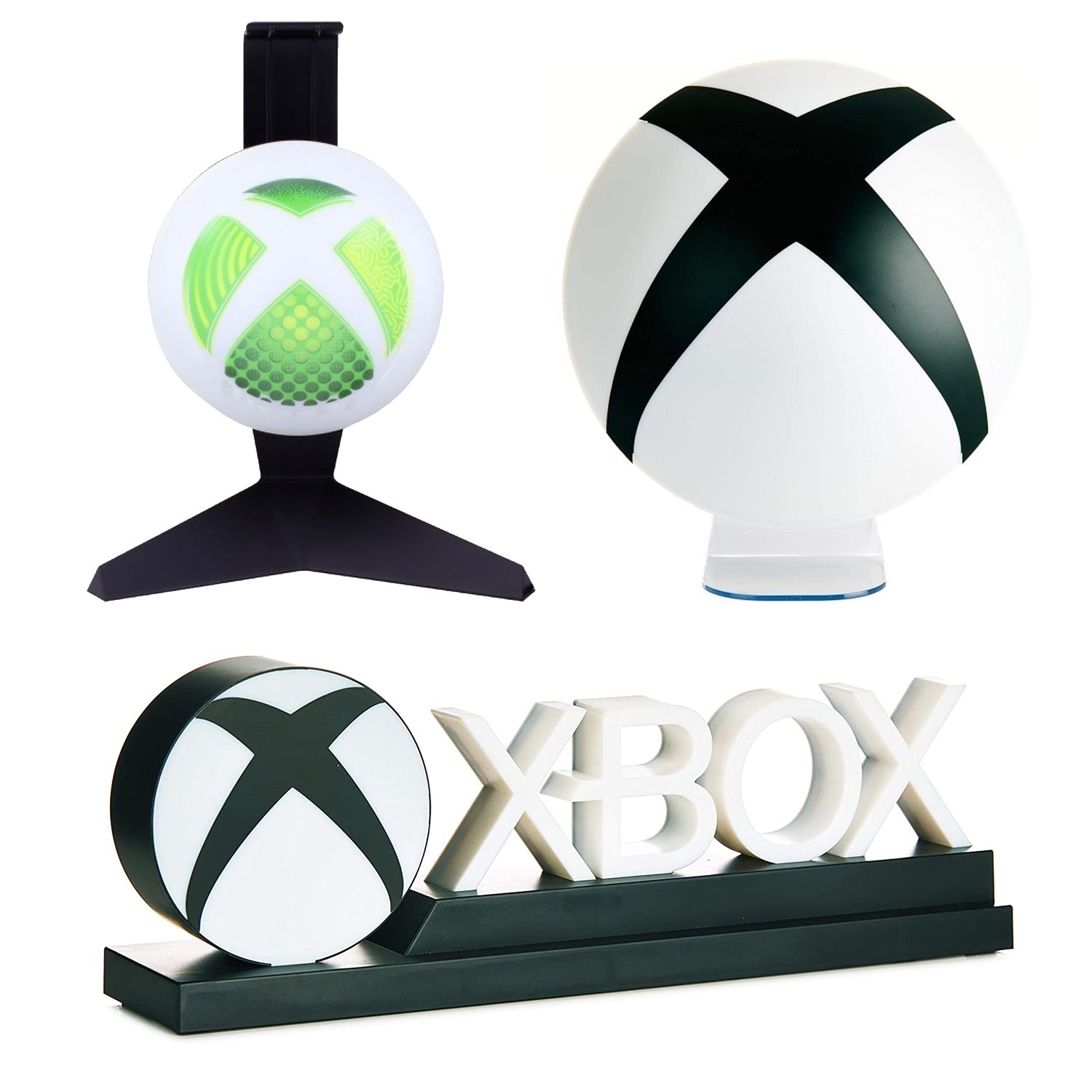 Mega pack fan XBOX, lot de 2 lampes XBOX officielles + Support de casque  lumineux Xbox