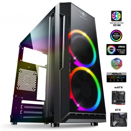Boîtier PC Spirit Of Gamer Boitier PC Rogue 6 RGB, Tour gaming, ITX / maTX  / ATX 4 ventilateurs, rétroéclairé