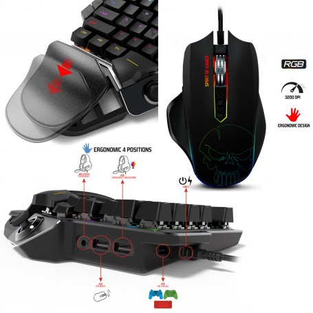 Pack Cross Gamer Clavier Souris Tapis Convertisseur pour Xbox One PS4 PS3  Switch