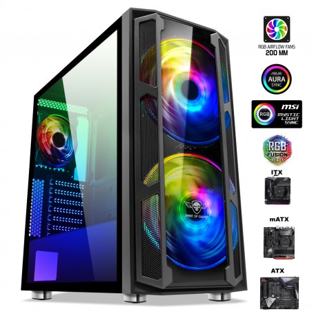 Boitier PC gamer GHOST 5 ☆ A-RGB EDITION, Double ventilateurs 200 mm en  façade, compatible